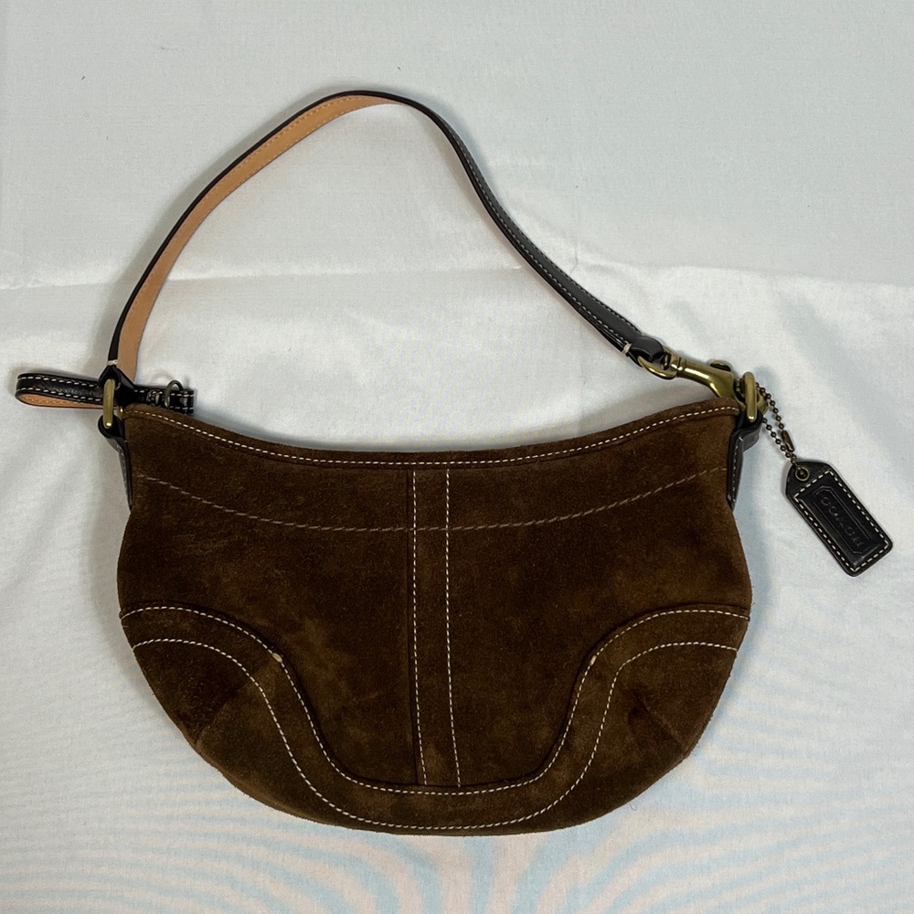 COACH Brown Suede Shoulder Bag